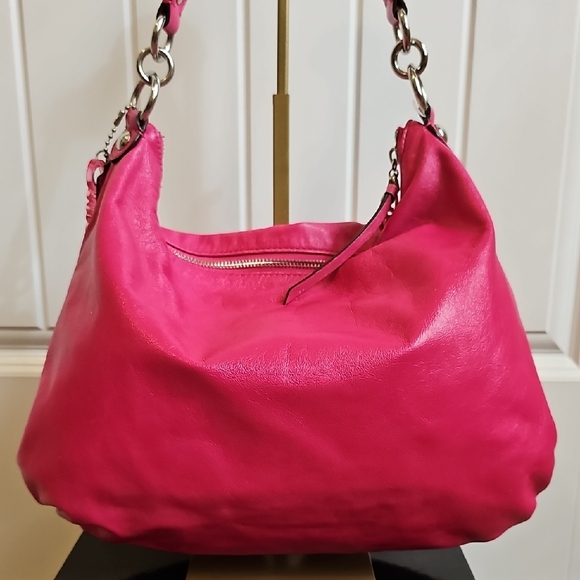Coach 2010 Poppy Magenta Pink Leather Groovy Hobo (Legacy Stripe Lining) - Picture 12 of 17